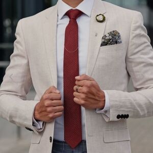 New Men's Hickey Freeman Silk Dark Red Tie